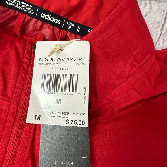 NWT Adidas SDL WV 1/4 zip red windbreaker pullover jacket sportswear activewear - Picture 8 of 12